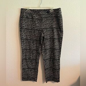 Loft Black and White Capri Pants Size 12